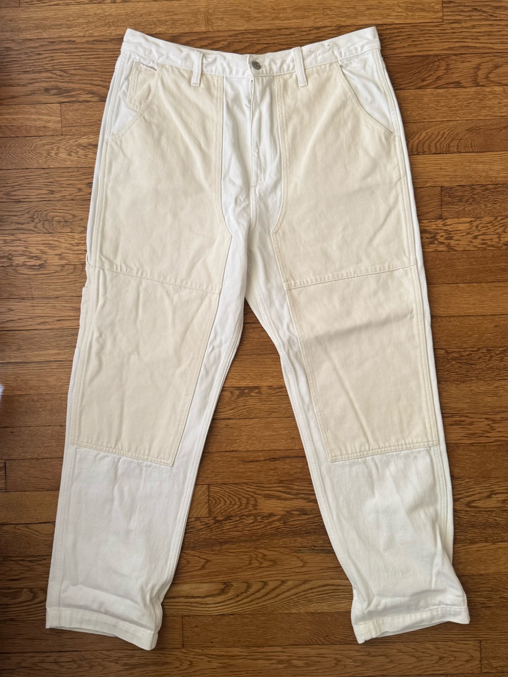 Madewell Women's Cream and White Jeans